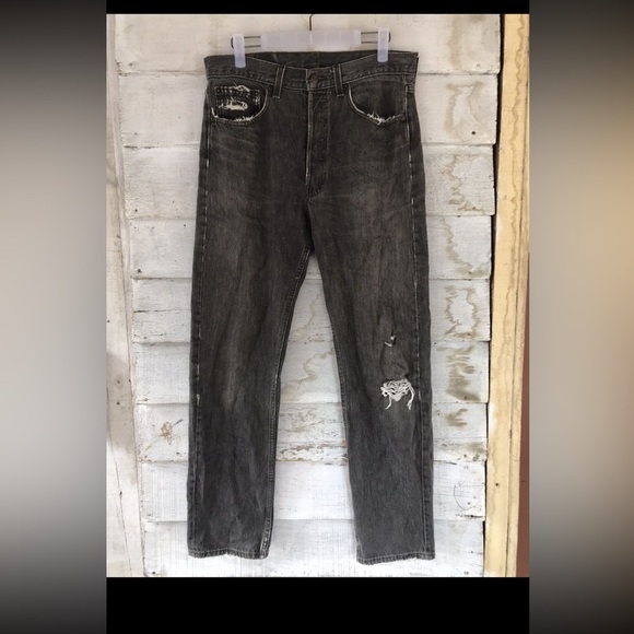 Men Vintage 80s-90s 501 Distressed Jeans - Picture 1 of 8
